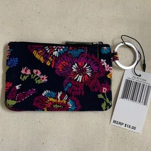 NEW🎁Vera Bradley Zip ID Case Midnight Wildflowers